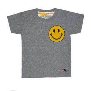 aviator nation kids smiley face gray T-shirt